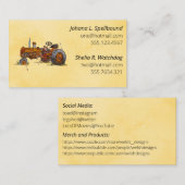 Orange Social introduction calling card-tractor Visitekaartje (Voorkant / Achterkant)