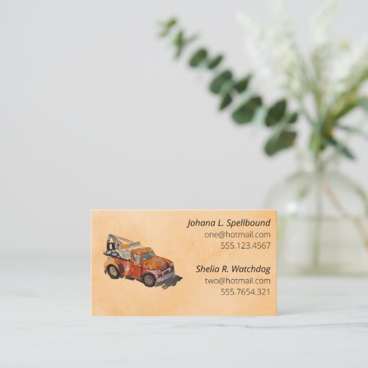 Orange Social introduction calling card-wrecker Visitekaartje (Staand voorkant)