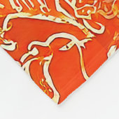 Orange soft flowers fleece deken (Hoek)