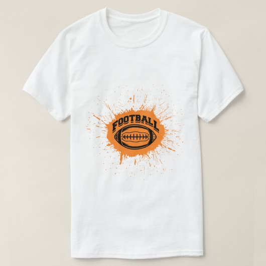 Orange Splash American Football Art T-shirt (Design voorkant)