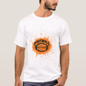 Orange Splash American Football Art T-shirt (Voorkant)