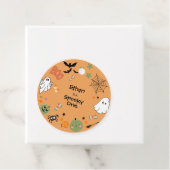 Orange Spooky One Cute Halloween 1st Birthday  Bedankjes Labels (In situ)