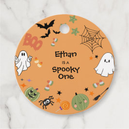 Orange Spooky One Cute Halloween 1st Birthday  Bedankjes Labels