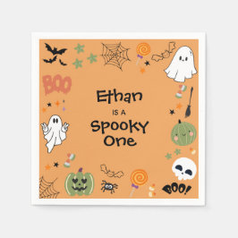 Orange Spooky One Cute Halloween 1st Birthday Servet