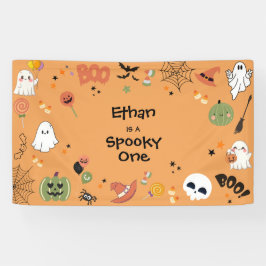 Orange Spooky One Cute Halloween 1st Birthday  Spandoek