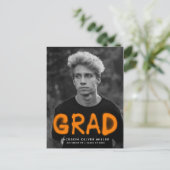 Orange Spray Paint Photo Graduation Party Uitnodiging Briefkaart (Staand voorkant)