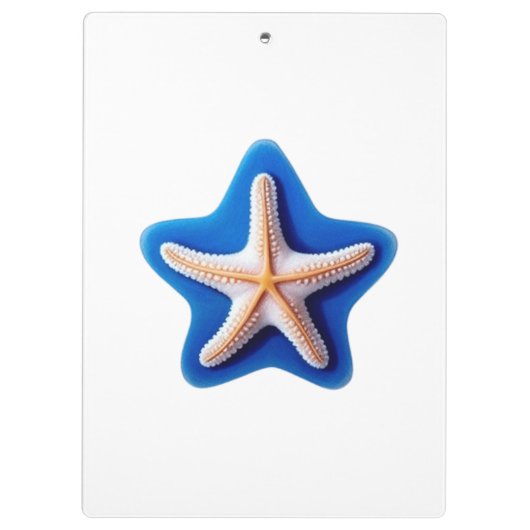 Orange Starfish in Blue Klembord (Achterkant)