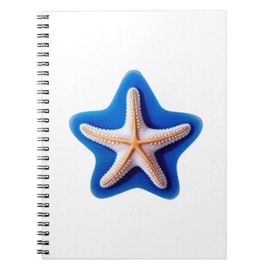 Orange Starfish in Blue Notitieboek (Voorkant)