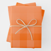 Orange Subtle Gradient w/ Peek-A-Boo Buffalo Plaid Inpakpapier Vel