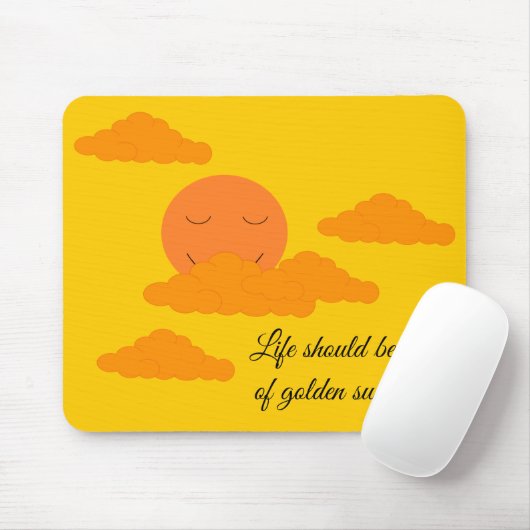Orange Sun and Golden Sunrise Mouse Pad Muismat (Met muis)