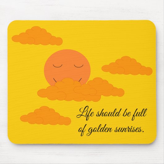 Orange Sun and Golden Sunrise Mouse Pad Muismat (Voorkant)
