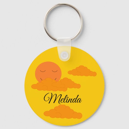 Orange Sun in Golden Sky: Sleutelhanger (Voorkant)