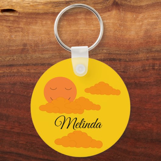 Orange Sun in Golden Sky: Sleutelhanger (Achterkant)