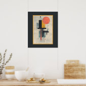 Orange Sun Modern Mid Century Art Poster  (Keuken)