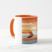 Orange Sunset Beach Mug - Vibrant Coastal Design Mok (Voorkant links)