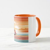 Orange Sunset Beach Mug - Vibrant Coastal Design Mok (Voorkant rechts)
