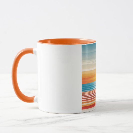 Orange Sunset Beach Mug - Vibrant Coastal Design Mok (Links)