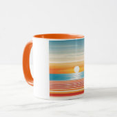Orange Sunset Beach Mug - Vibrant Coastal Design Mok (Voorkant links)