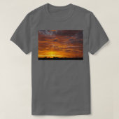 Orange Sunset Over Kansas Train Track T-shirt (Design voorkant)