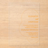 Orange Sunset Wedding Acryl Uitnodigingen (Voorkant)