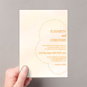 Orange Sunset Wedding Acryl Uitnodigingen (Insitu (Draagbaar))