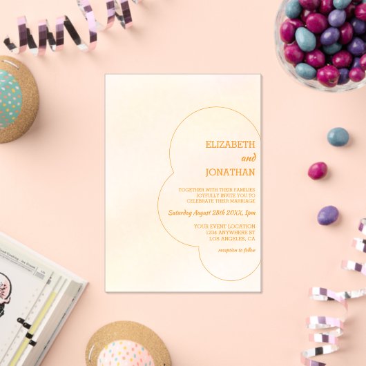 Orange Sunset Wedding Acryl Uitnodigingen (Insitu (Viering))