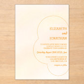 Orange Sunset Wedding Acryl Uitnodigingen (Voorkant)