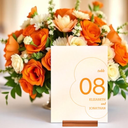 Orange Sunset Wedding Kaart