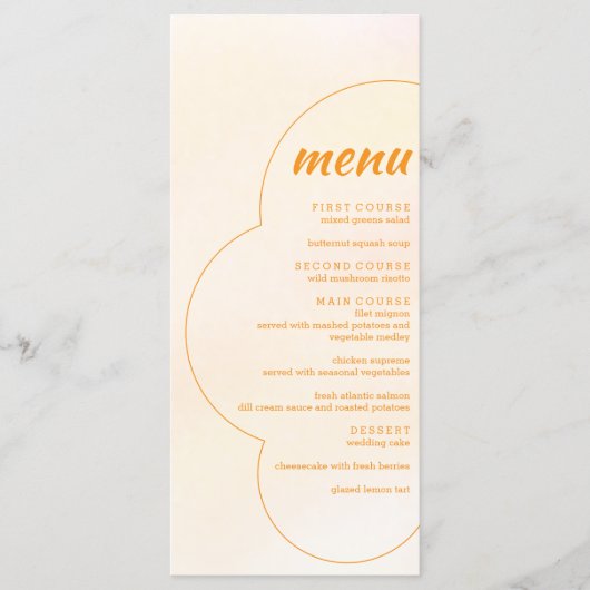 Orange Sunset Wedding Menu (Voorkant)