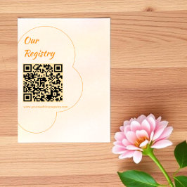 Orange Sunset Wedding Registry Informatiekaartje