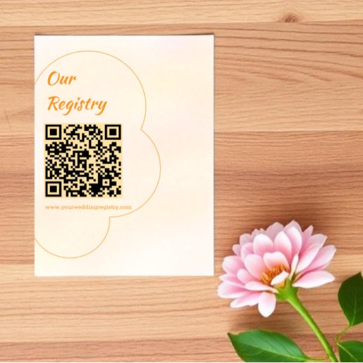 Orange Sunset Wedding Registry Informatiekaartje