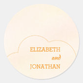 Orange Sunset Wedding Ronde Sticker (Voorkant)