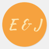 Orange Sunset Wedding Ronde Sticker (Voorkant)