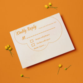 Orange Sunset Wedding RSVP Kaartje