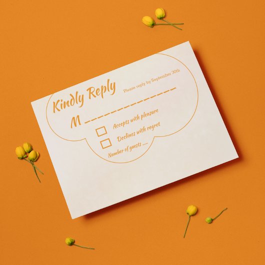 Orange Sunset Wedding RSVP Kaartje