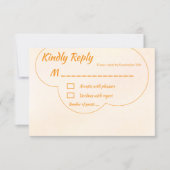 Orange Sunset Wedding RSVP Kaartje (Voorkant)