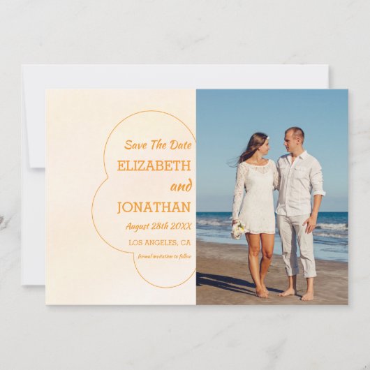Orange Sunset Wedding Save The Date (Voorkant)