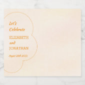 Orange Sunset Wedding Sparkling Wijnetiket (Enkel label)
