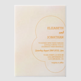 Orange Sunset Wedding Vellum Uitnodigingen