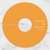 Orange Sunset Wedding Wijnglaslabel (Voorkant)