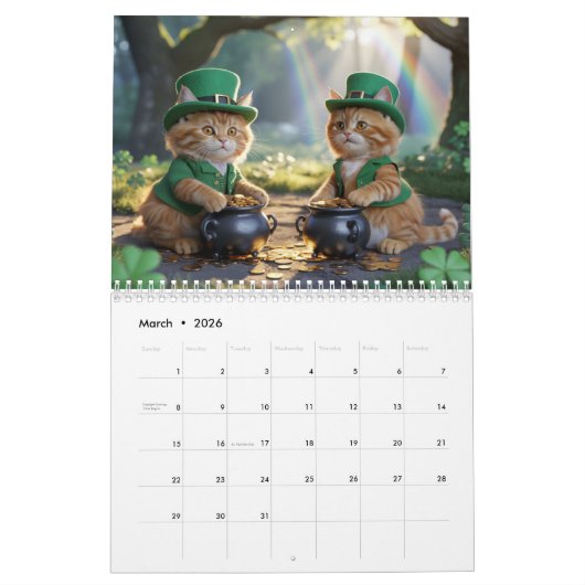 Orange Tabby Calendar Kalender (Mar 2026)
