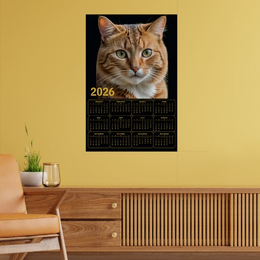 Orange Tabby Cat 2026 Calendar Poster (Woonkamer 2)