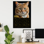 Orange Tabby Cat 2026 Calendar Poster (Thuiskantoor)