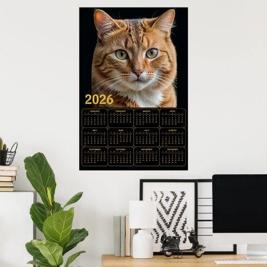 Orange Tabby Cat 2026 Calendar Poster (Thuiskantoor)