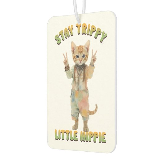 Orange Tabby Cat Boho Stay Trippy Little Hippie  Luchtverfrisser (Links)