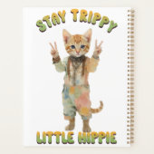 Orange Tabby Cat Boho Stay Trippy Little Hippie  Planner (Achterkant)