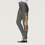 Orange Tabby Cat Hanging On | Funny Striped Cat Leggings<br><div class="desc">Orange Tabby Cat Holding on with Claws Leggings. Fun for the gym,  yoga class,  or at home on the couch curled up with your kitty. Check out Jenn's Doodle World for even more unusual leggings and fun products featuring this crazy cat. ©Jenn Inashvili</div>