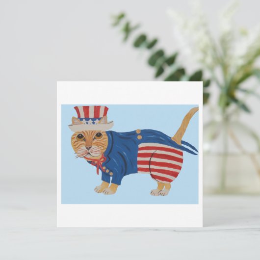 Orange Tabby Cat Uncle Sam Aankondiging (Staand voorkant)
