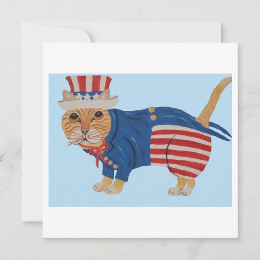 Orange Tabby Cat Uncle Sam Aankondiging (Voorkant)