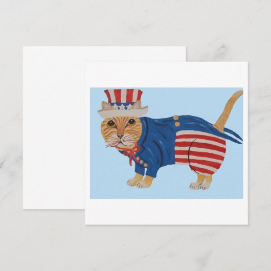 Orange Tabby Cat Uncle Sam Aankondiging (Voorkant / Achterkant)